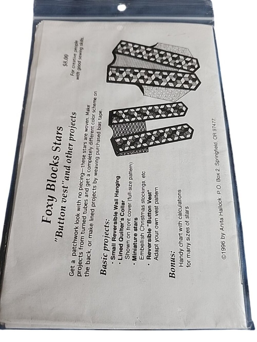 Foxy Blocks Stars! Button Vest Pattern - Picture 4 of 9